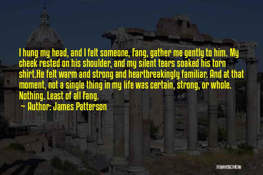 James Patterson Quotes: I Hung My Head, And I Felt Someone, Fang, Gather Me Gently To Him. My Cheek Rested On His Shoulder,
