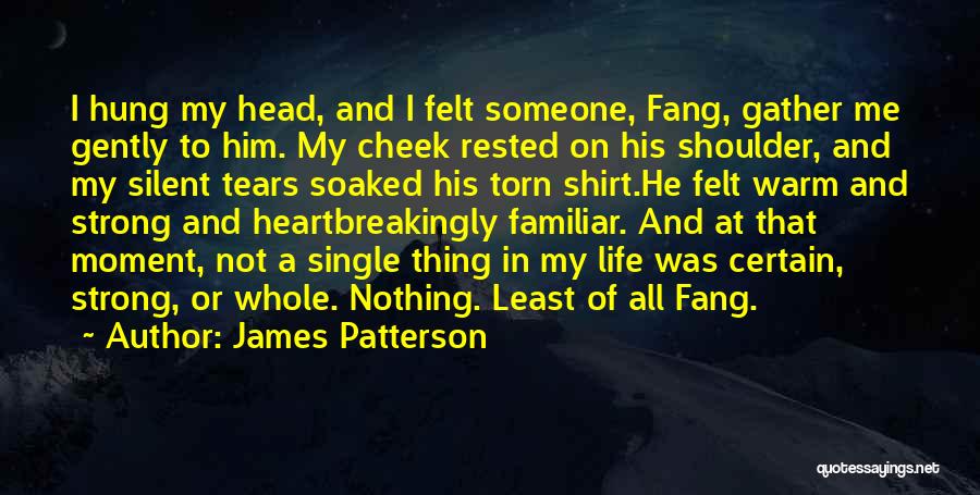 James Patterson Quotes: I Hung My Head, And I Felt Someone, Fang, Gather Me Gently To Him. My Cheek Rested On His Shoulder,