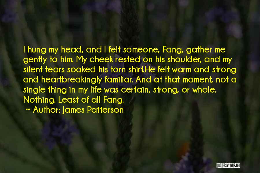 James Patterson Quotes: I Hung My Head, And I Felt Someone, Fang, Gather Me Gently To Him. My Cheek Rested On His Shoulder,