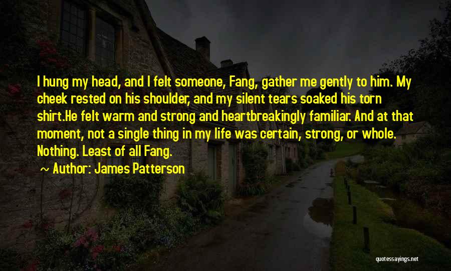 James Patterson Quotes: I Hung My Head, And I Felt Someone, Fang, Gather Me Gently To Him. My Cheek Rested On His Shoulder,