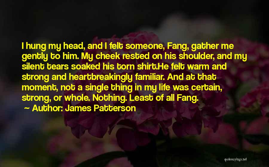 James Patterson Quotes: I Hung My Head, And I Felt Someone, Fang, Gather Me Gently To Him. My Cheek Rested On His Shoulder,
