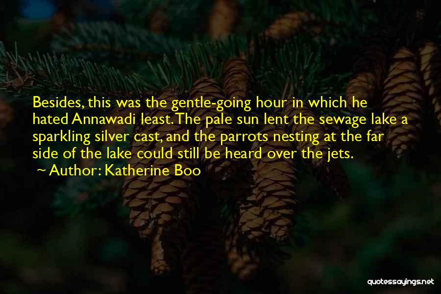 Katherine Boo Quotes: Besides, This Was The Gentle-going Hour In Which He Hated Annawadi Least. The Pale Sun Lent The Sewage Lake A