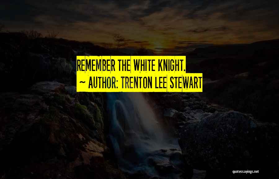 Trenton Lee Stewart Quotes: Remember The White Knight.