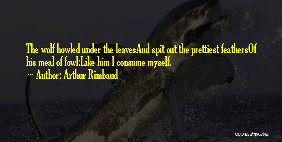 Arthur Rimbaud Quotes: The Wolf Howled Under The Leavesand Spit Out The Prettiest Feathersof His Meal Of Fowl:like Him I Consume Myself.