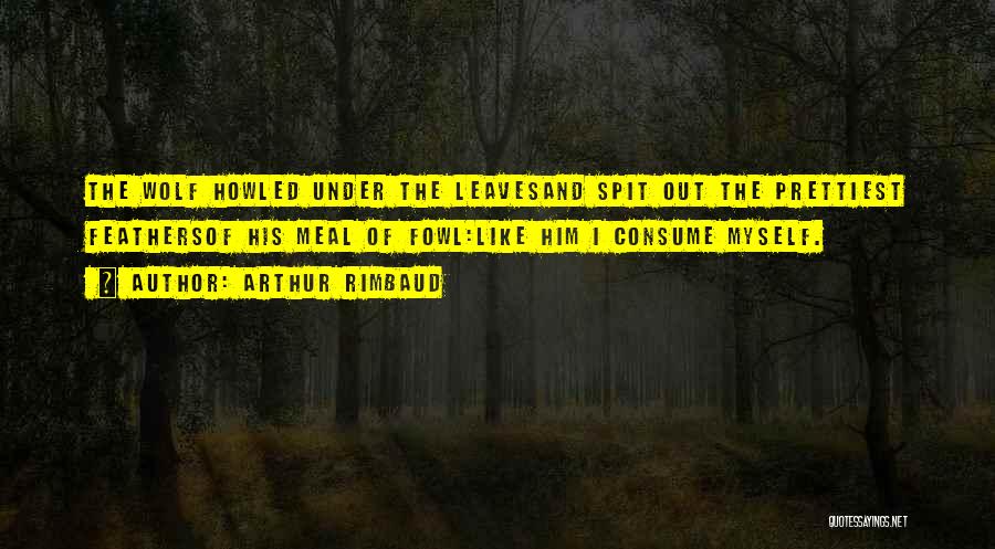Arthur Rimbaud Quotes: The Wolf Howled Under The Leavesand Spit Out The Prettiest Feathersof His Meal Of Fowl:like Him I Consume Myself.