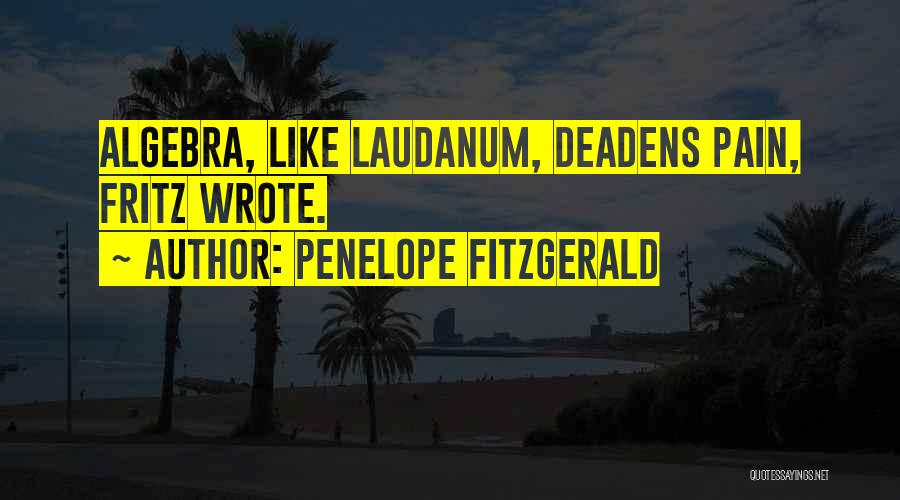 Penelope Fitzgerald Quotes: Algebra, Like Laudanum, Deadens Pain, Fritz Wrote.