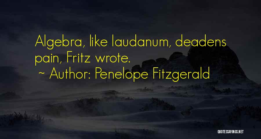 Penelope Fitzgerald Quotes: Algebra, Like Laudanum, Deadens Pain, Fritz Wrote.