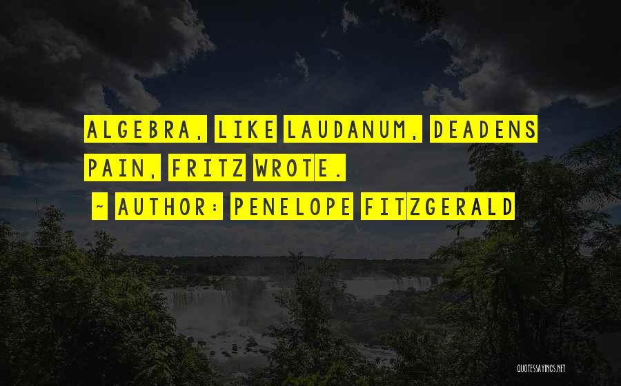 Penelope Fitzgerald Quotes: Algebra, Like Laudanum, Deadens Pain, Fritz Wrote.