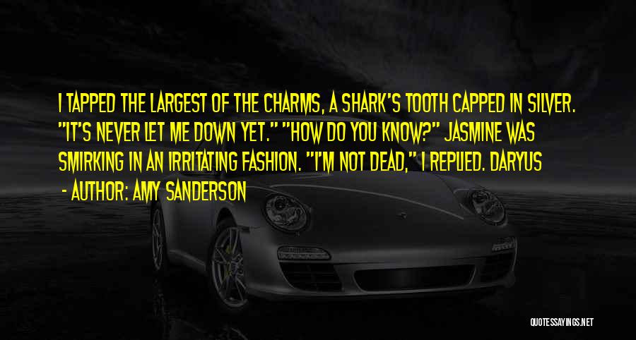 Amy Sanderson Quotes: I Tapped The Largest Of The Charms, A Shark's Tooth Capped In Silver. It's Never Let Me Down Yet. How