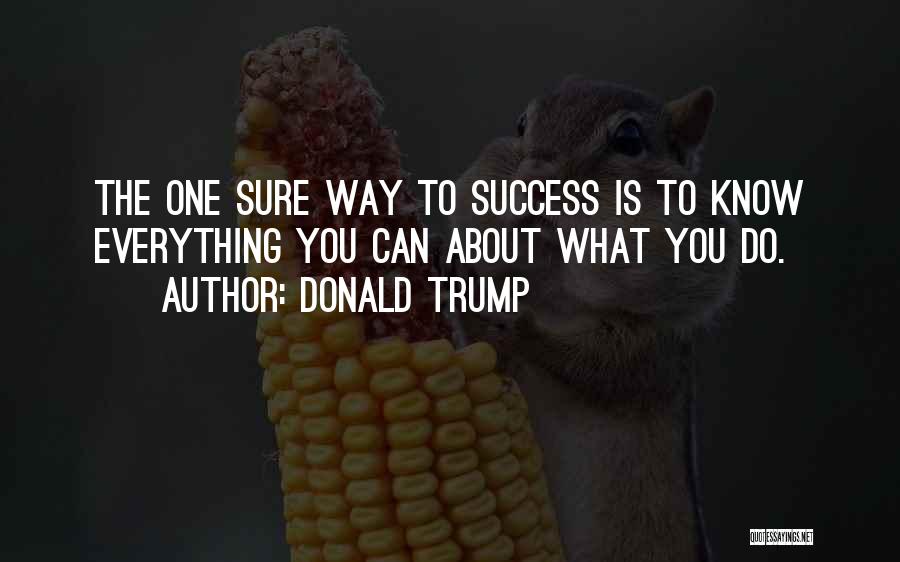 Donald Trump Quotes: The One Sure Way To Success Is To Know Everything You Can About What You Do.