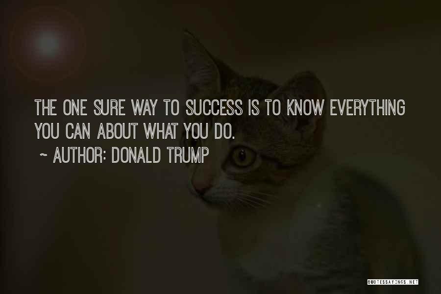 Donald Trump Quotes: The One Sure Way To Success Is To Know Everything You Can About What You Do.