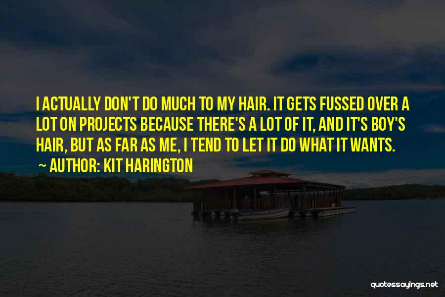 Kit Harington Quotes: I Actually Don't Do Much To My Hair. It Gets Fussed Over A Lot On Projects Because There's A Lot