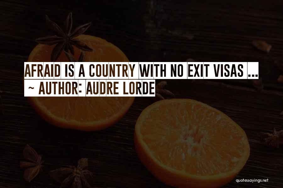 Audre Lorde Quotes: Afraid Is A Country With No Exit Visas ...