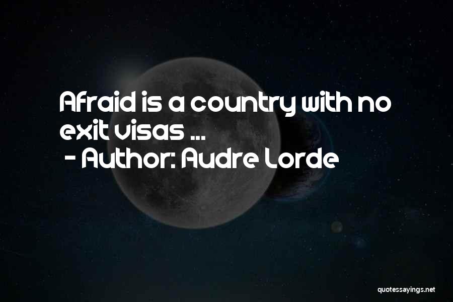 Audre Lorde Quotes: Afraid Is A Country With No Exit Visas ...