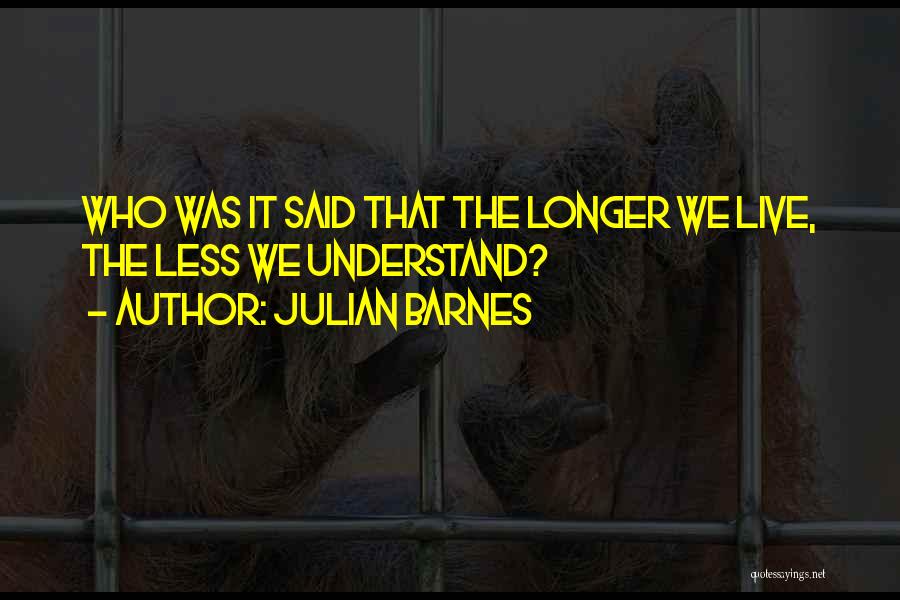 Julian Barnes Quotes: Who Was It Said That The Longer We Live, The Less We Understand?