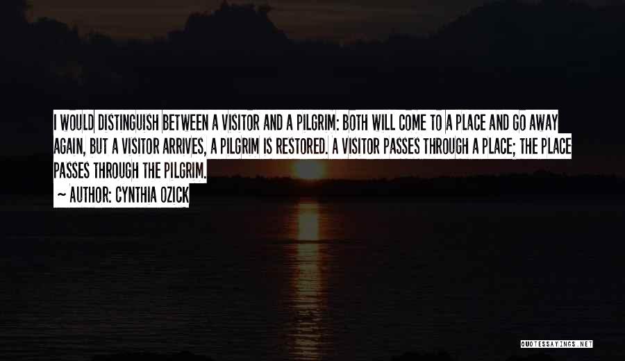 Cynthia Ozick Quotes: I Would Distinguish Between A Visitor And A Pilgrim: Both Will Come To A Place And Go Away Again, But