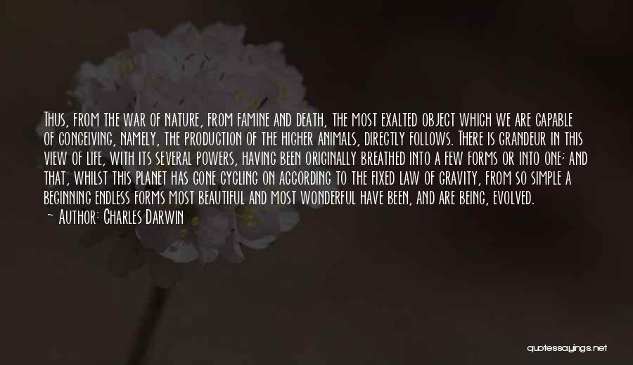 Charles Darwin Quotes: Thus, From The War Of Nature, From Famine And Death, The Most Exalted Object Which We Are Capable Of Conceiving,