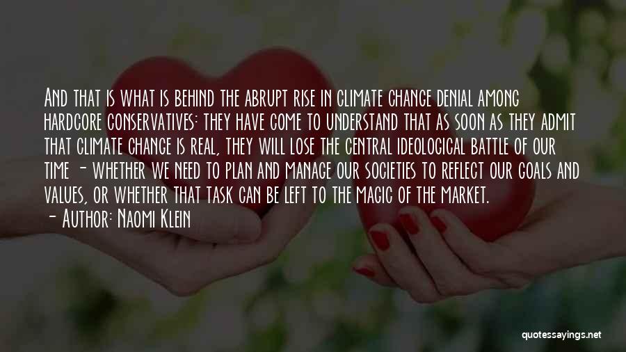 Naomi Klein Quotes: And That Is What Is Behind The Abrupt Rise In Climate Change Denial Among Hardcore Conservatives: They Have Come To