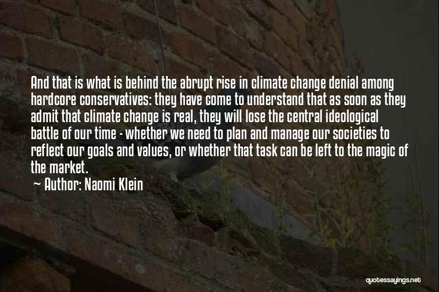 Naomi Klein Quotes: And That Is What Is Behind The Abrupt Rise In Climate Change Denial Among Hardcore Conservatives: They Have Come To