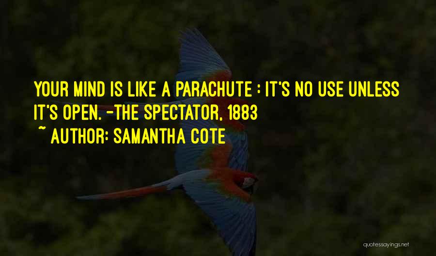 Samantha Cote Quotes: Your Mind Is Like A Parachute : It's No Use Unless It's Open. -the Spectator, 1883