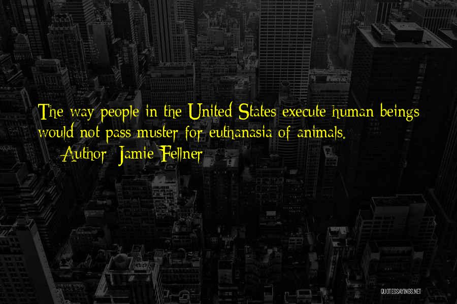 Jamie Fellner Quotes: The Way People In The United States Execute Human Beings Would Not Pass Muster For Euthanasia Of Animals.