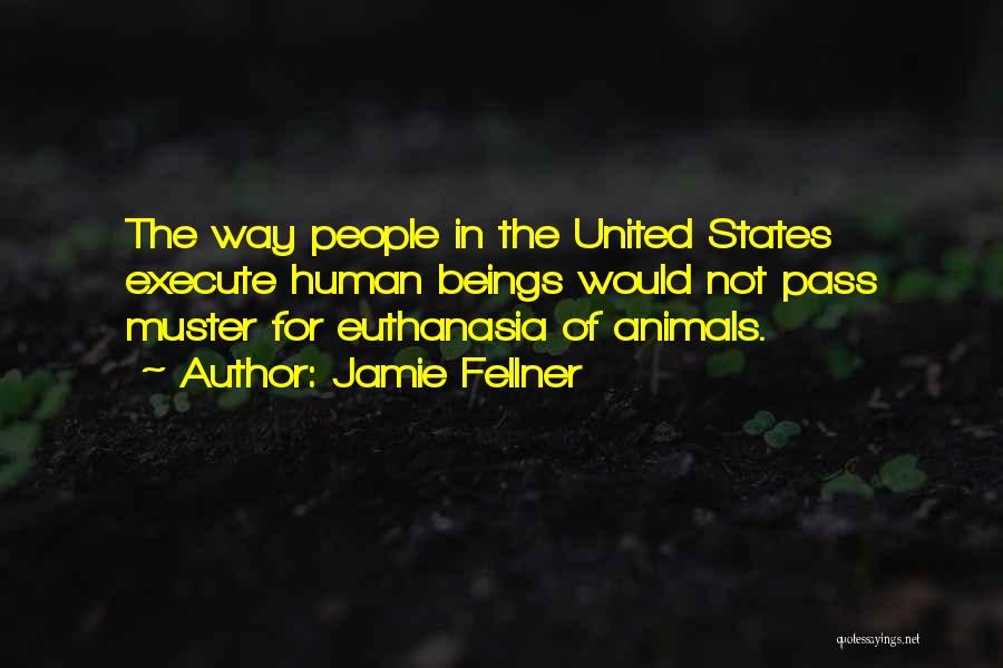 Jamie Fellner Quotes: The Way People In The United States Execute Human Beings Would Not Pass Muster For Euthanasia Of Animals.