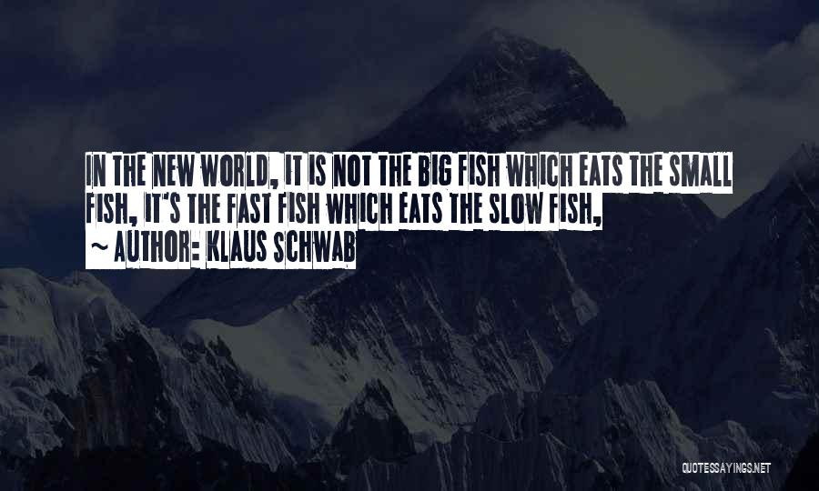 Klaus Schwab Quotes: In The New World, It Is Not The Big Fish Which Eats The Small Fish, It's The Fast Fish Which