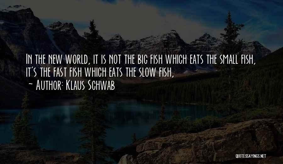 Klaus Schwab Quotes: In The New World, It Is Not The Big Fish Which Eats The Small Fish, It's The Fast Fish Which