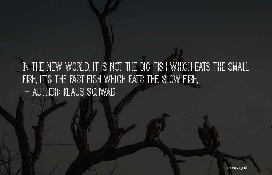 Klaus Schwab Quotes: In The New World, It Is Not The Big Fish Which Eats The Small Fish, It's The Fast Fish Which