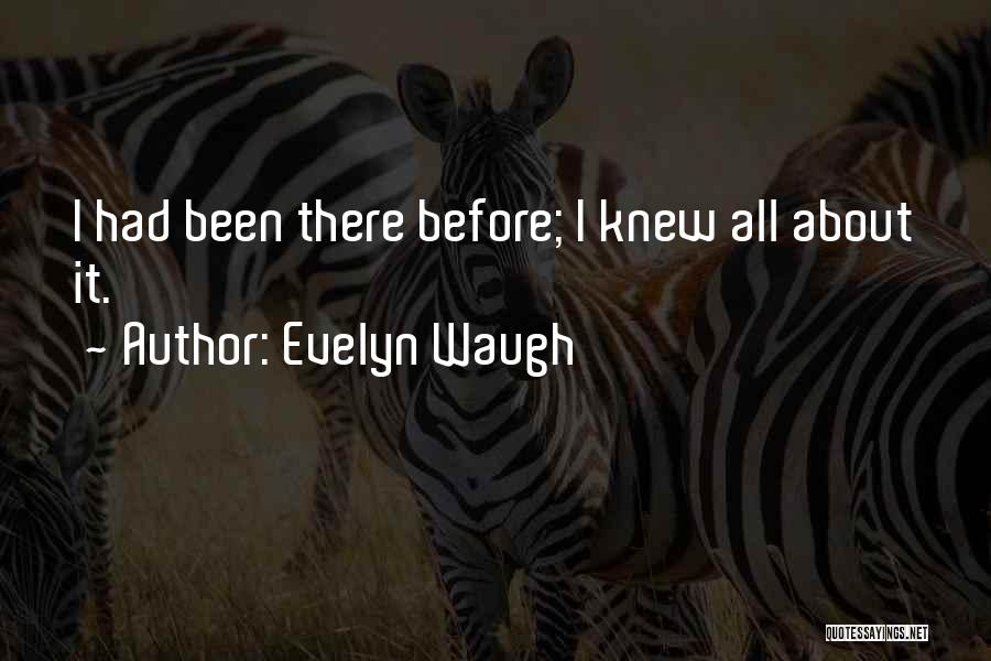 Evelyn Waugh Quotes: I Had Been There Before; I Knew All About It.