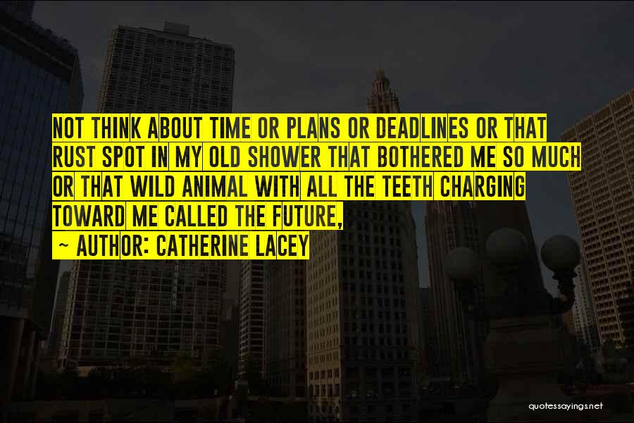 Catherine Lacey Quotes: Not Think About Time Or Plans Or Deadlines Or That Rust Spot In My Old Shower That Bothered Me So