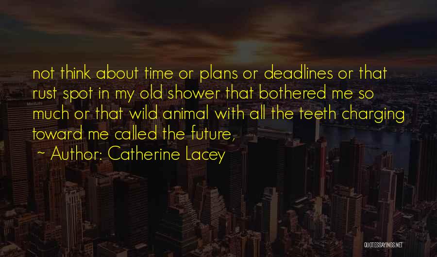 Catherine Lacey Quotes: Not Think About Time Or Plans Or Deadlines Or That Rust Spot In My Old Shower That Bothered Me So