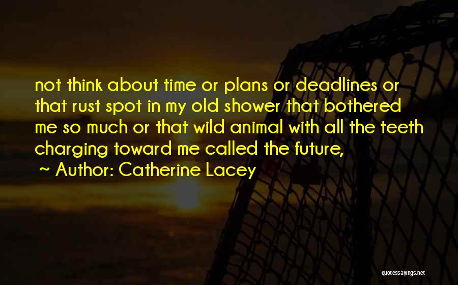 Catherine Lacey Quotes: Not Think About Time Or Plans Or Deadlines Or That Rust Spot In My Old Shower That Bothered Me So