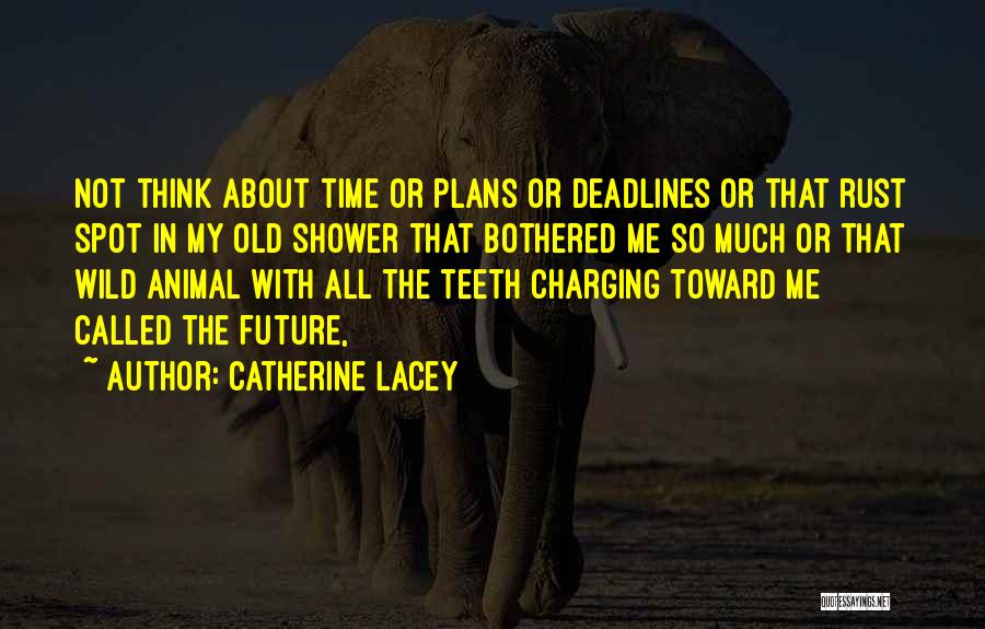 Catherine Lacey Quotes: Not Think About Time Or Plans Or Deadlines Or That Rust Spot In My Old Shower That Bothered Me So