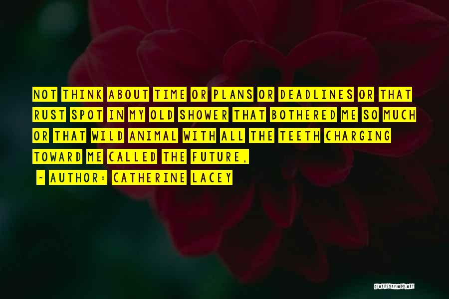 Catherine Lacey Quotes: Not Think About Time Or Plans Or Deadlines Or That Rust Spot In My Old Shower That Bothered Me So