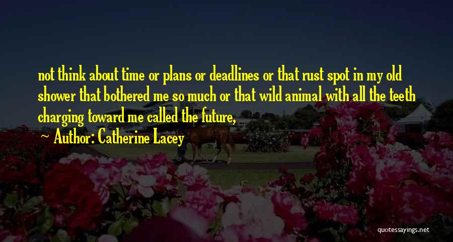 Catherine Lacey Quotes: Not Think About Time Or Plans Or Deadlines Or That Rust Spot In My Old Shower That Bothered Me So