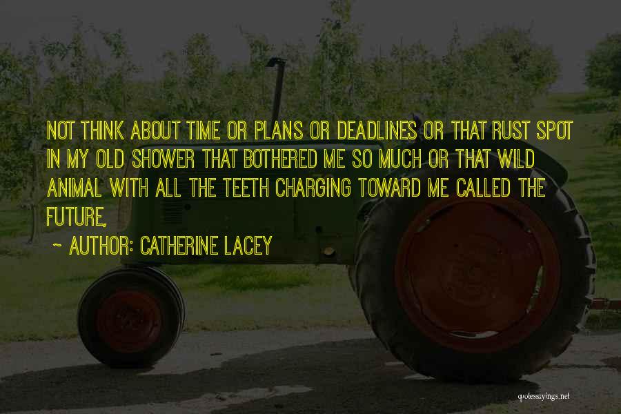 Catherine Lacey Quotes: Not Think About Time Or Plans Or Deadlines Or That Rust Spot In My Old Shower That Bothered Me So