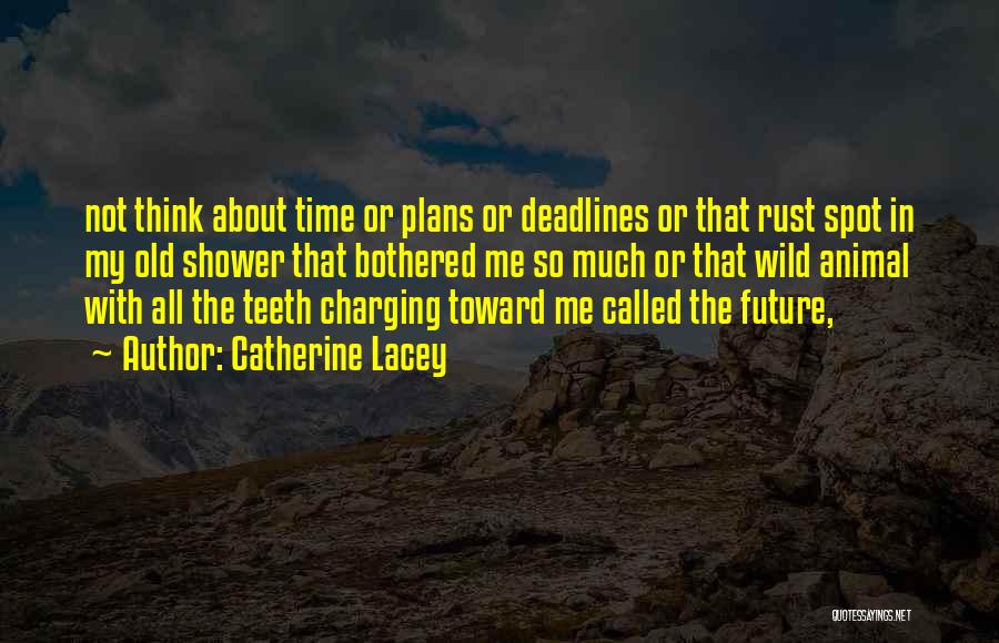 Catherine Lacey Quotes: Not Think About Time Or Plans Or Deadlines Or That Rust Spot In My Old Shower That Bothered Me So
