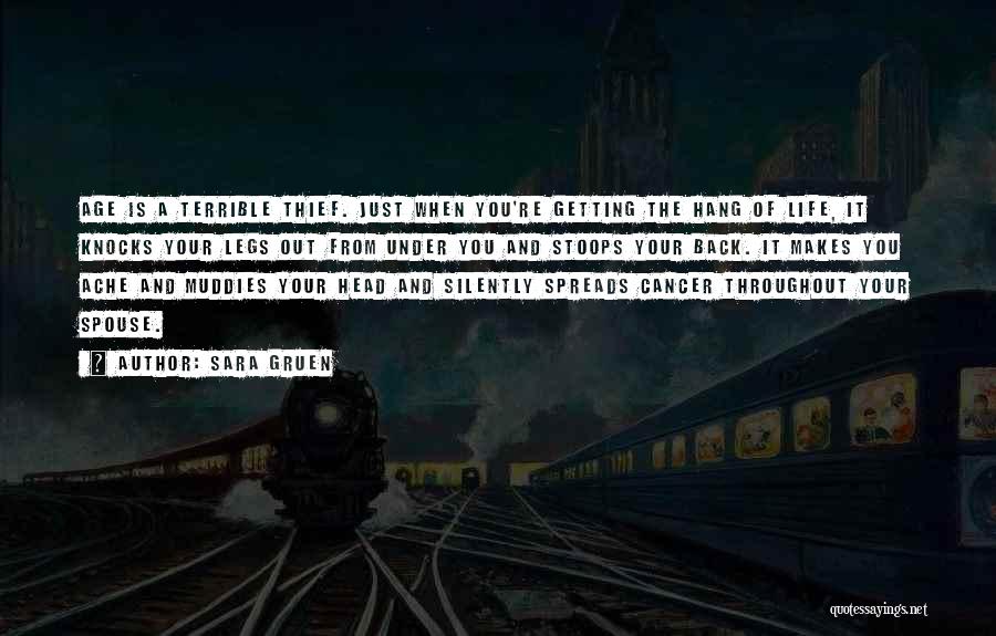 Sara Gruen Quotes: Age Is A Terrible Thief. Just When You're Getting The Hang Of Life, It Knocks Your Legs Out From Under