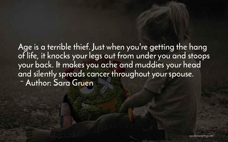 Sara Gruen Quotes: Age Is A Terrible Thief. Just When You're Getting The Hang Of Life, It Knocks Your Legs Out From Under