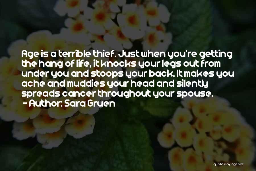 Sara Gruen Quotes: Age Is A Terrible Thief. Just When You're Getting The Hang Of Life, It Knocks Your Legs Out From Under