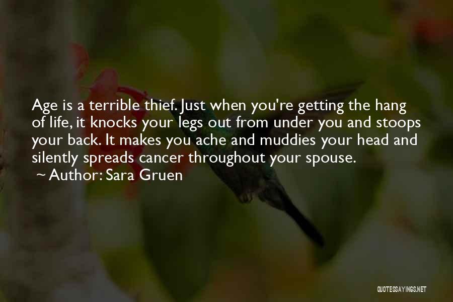 Sara Gruen Quotes: Age Is A Terrible Thief. Just When You're Getting The Hang Of Life, It Knocks Your Legs Out From Under