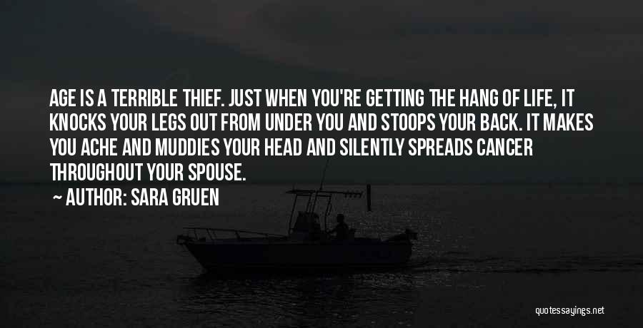 Sara Gruen Quotes: Age Is A Terrible Thief. Just When You're Getting The Hang Of Life, It Knocks Your Legs Out From Under