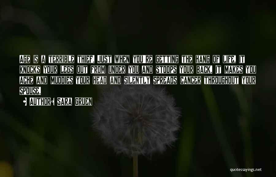 Sara Gruen Quotes: Age Is A Terrible Thief. Just When You're Getting The Hang Of Life, It Knocks Your Legs Out From Under