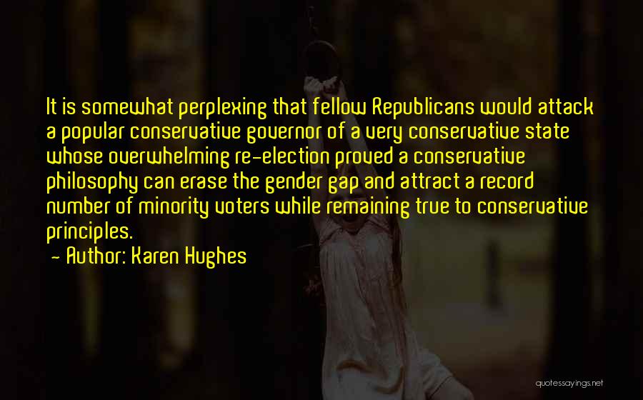 Karen Hughes Quotes: It Is Somewhat Perplexing That Fellow Republicans Would Attack A Popular Conservative Governor Of A Very Conservative State Whose Overwhelming