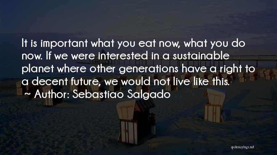 Sebastiao Salgado Quotes: It Is Important What You Eat Now, What You Do Now. If We Were Interested In A Sustainable Planet Where