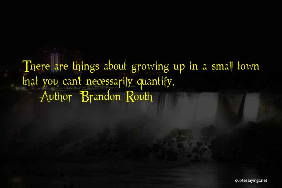 Brandon Routh Quotes: There Are Things About Growing Up In A Small Town That You Can't Necessarily Quantify.