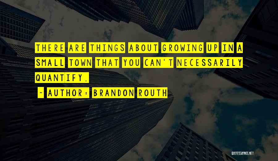 Brandon Routh Quotes: There Are Things About Growing Up In A Small Town That You Can't Necessarily Quantify.