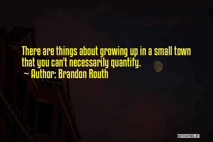 Brandon Routh Quotes: There Are Things About Growing Up In A Small Town That You Can't Necessarily Quantify.