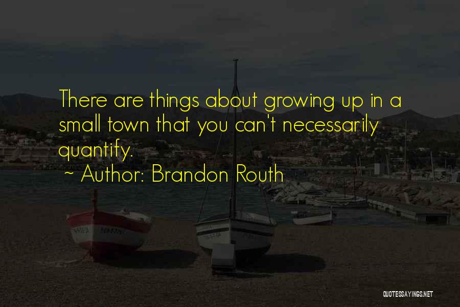 Brandon Routh Quotes: There Are Things About Growing Up In A Small Town That You Can't Necessarily Quantify.